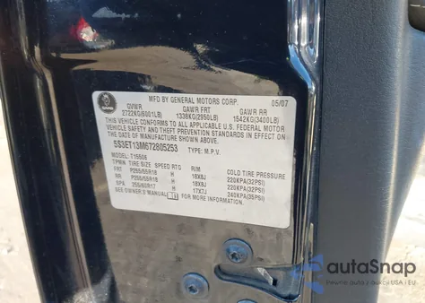 2007 Saab 9-7X 5.3I из США, поврежденный, VIN 5S3ET13M672805253